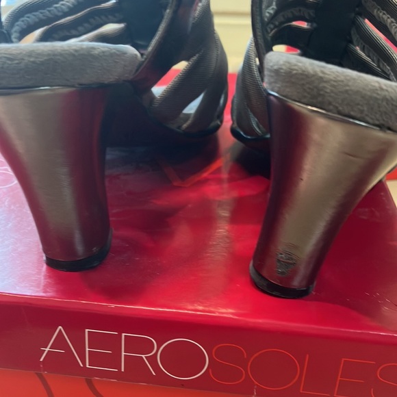 Aerosols gray fabric sling back sandals - Picture 8 of 10